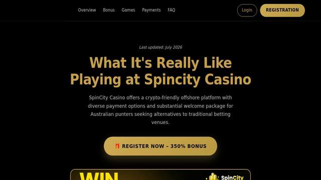 SpinCity AU casino screenshot